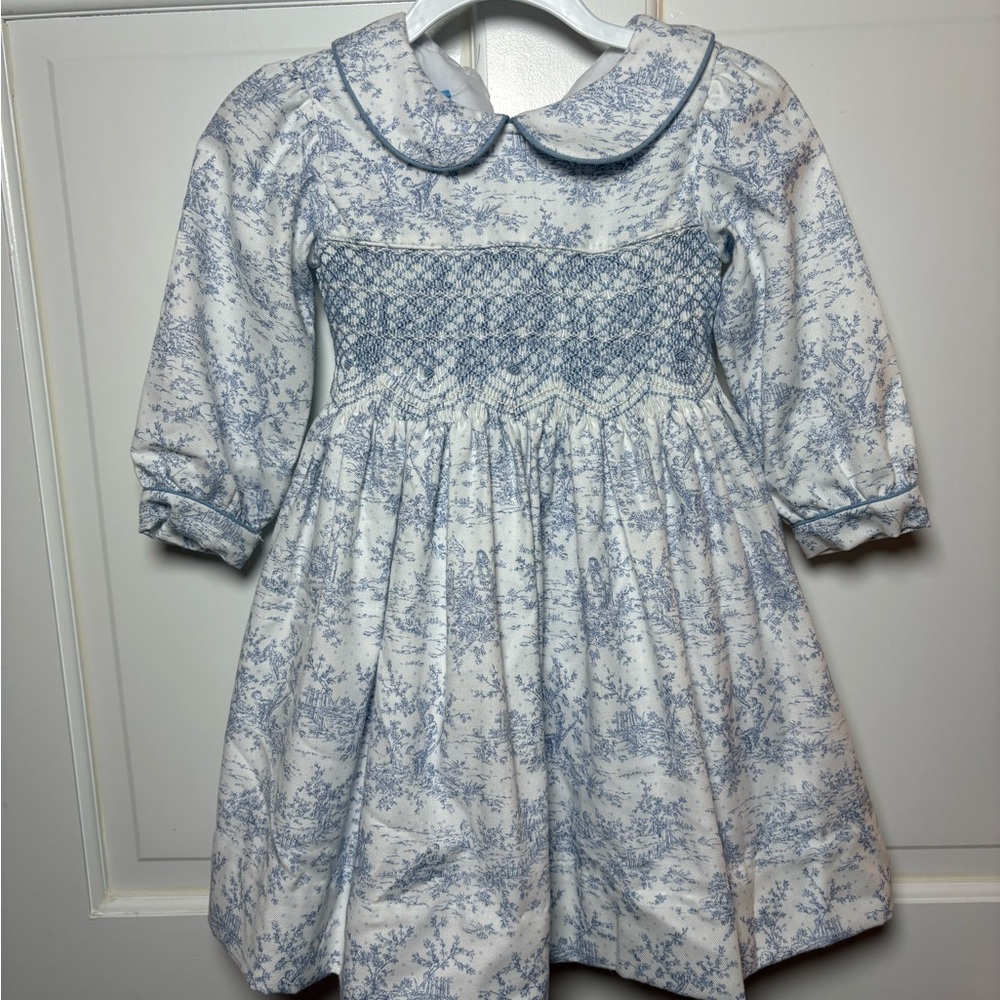 Elegant Blue and White Kids Formal Dress